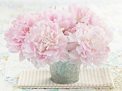 漂亮,粉色,牡丹,花瓶,桌子