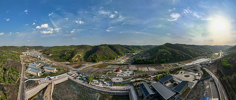 陕西省延安市南泥湾航拍图片