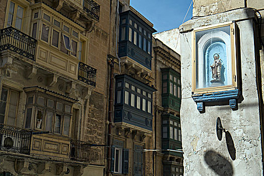 宗教像,街上,角,瓦莱塔市,马耳他
