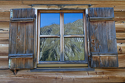 窗口,房间,山