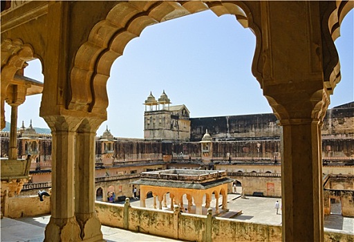 宫殿,男人,琥珀堡,印度