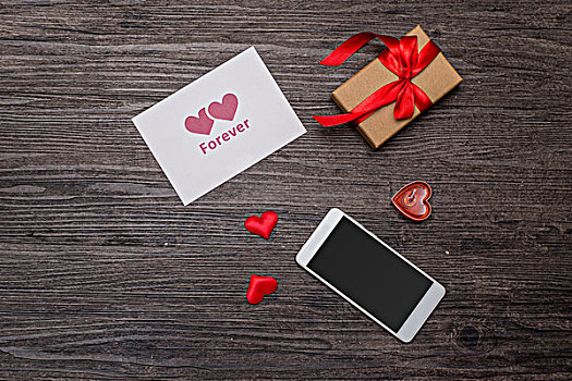 手机和情人节礼物,情人节背景
