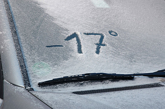 雪,汽车,挡风玻璃,温度,数字,德国,欧洲