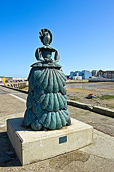 英格兰,肯特郡,脚,高,青铜,雕塑,壳,女士,结束,港口,手臂