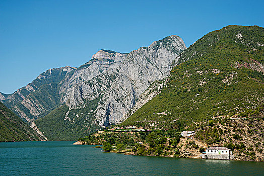 坝,河,阿尔巴尼亚,欧洲