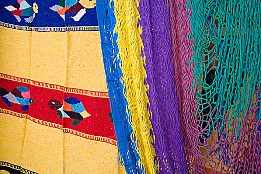 北美,墨西哥,彩色,展示,吊床,毯子,市场