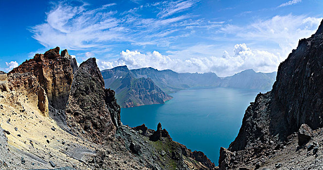 长白山天池火山口自然景观