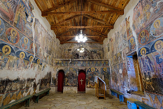 老,壁画,教堂,靠近,阿尔巴尼亚,欧洲