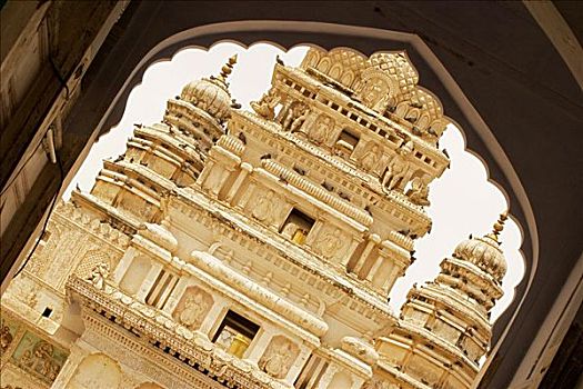 建筑,庙宇,风景,拱形,普什卡,拉贾斯坦邦,印度