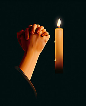 蜡烛祭奠祈祷图片