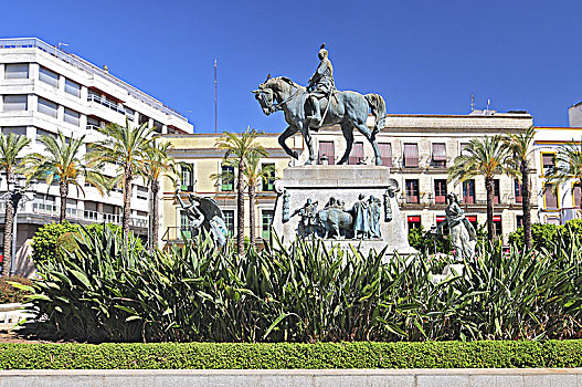 雕塑,马,广场,阿雷纳尔,哥斯达黎加,西班牙