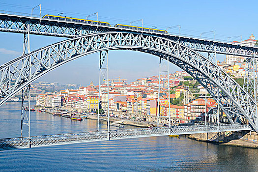 桥,杜罗河,欧洲,河,晴天,背景,波尔图,葡萄牙
