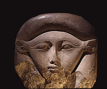 石灰石,头部,女神,哈索尔
