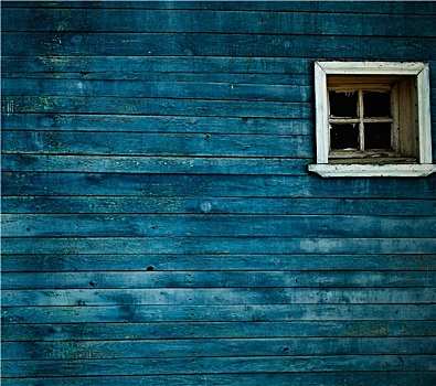 蓝色,木墙,窗户