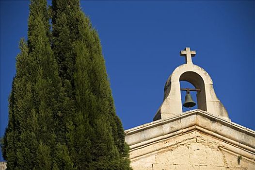 马耳他,简单,十字架,钟楼,教堂,古老,城墙