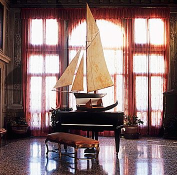 收集,模型,船,敬意,航海业,文化遗产,优雅,钢琴,威尼斯,16世纪,邸宅