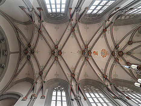 拱顶,天花板,教堂高坛,弗兰克尼亚,巴伐利亚,德国,欧洲