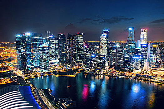 新加坡,码头,湾,屋顶,风景,城市,摩天大楼