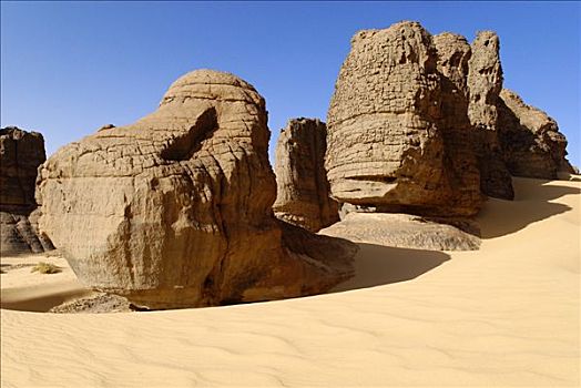 侵蚀,岩石构造,锡,撒哈拉沙漠,阿尔及利亚,北非