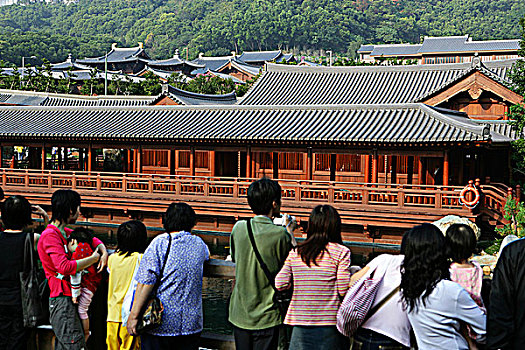 游客,女修道院,中式花园,山,香港