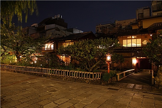 京都,历史,地区,夜晚