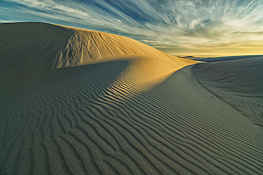 日落,上方,白沙,沙漠,国家公园,南非