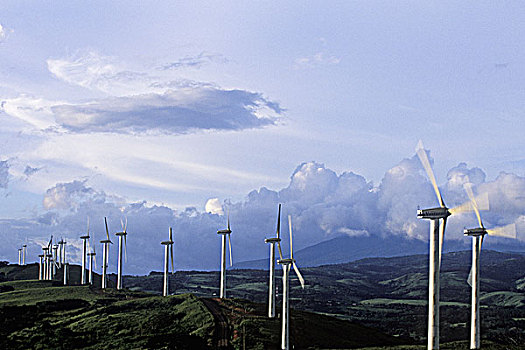 哥斯达黎加,靠近,省,风轮机,电,发电机,山,高处,湖,阿雷纳尔