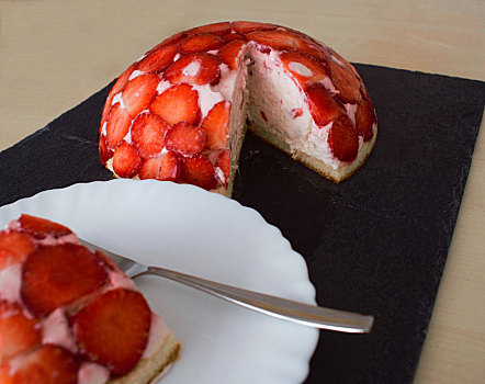 圆,草莓蛋糕