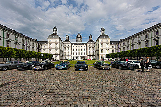 经典,正面,大酒店,城堡,陆地,北莱茵-威斯特伐利亚,德国,欧洲