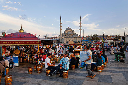 货摊,给,鱼,三明治,新,清真寺,地区,伊斯坦布尔,欧洲,土耳其,亚洲