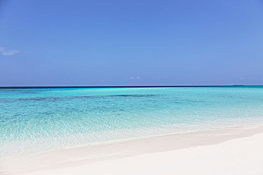 平和,晴朗,蓝色,海滩,马尔代夫,印度洋