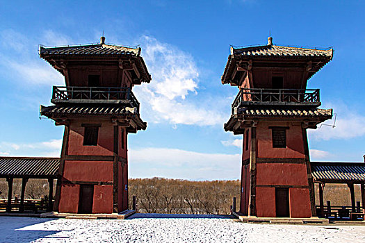 中国涿州影视城的古代建筑楼