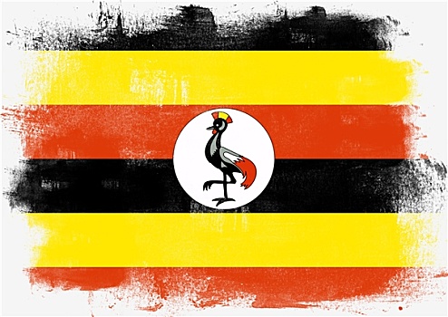 旗帜,乌干达,涂绘,画刷