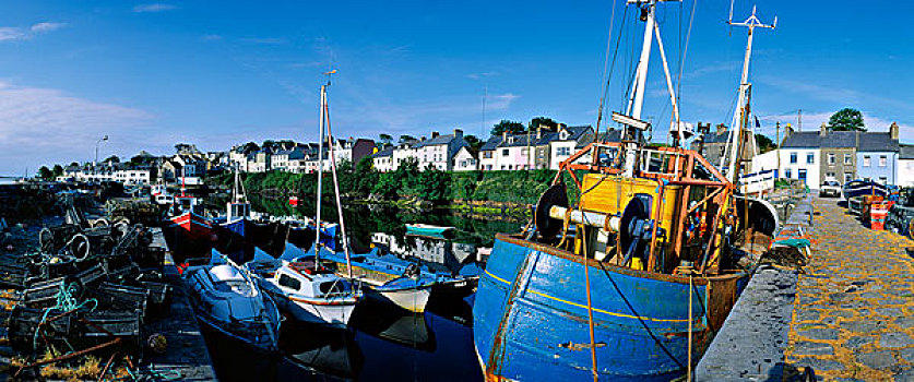 渔船,港口,戈尔韦郡,爱尔兰