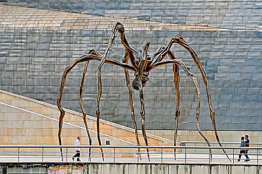 蜘蛛,雕塑,正面,古根海姆博物馆,毕尔巴鄂,巴斯克,西班牙,欧洲