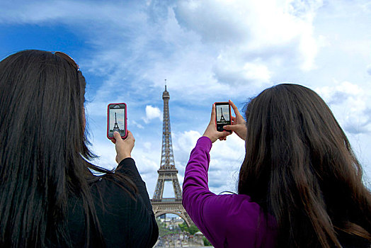 旅游,摄影,埃菲尔铁塔,智能手机,巴黎,慵懒,法国,欧洲