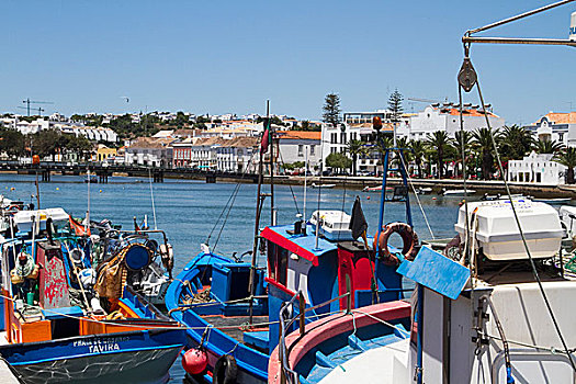 葡萄牙,塔维拉,船,阿尔加维海岸,城镇