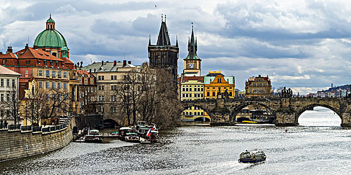 伏尔塔瓦河,查理大桥,布拉格,捷克共和国