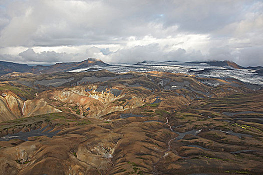 冰岛,俯视,兰德玛纳,地热,区域