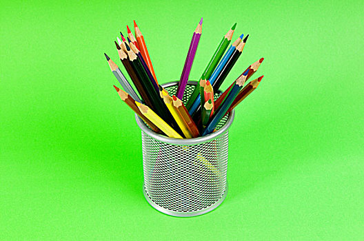 许多,彩色,铅笔,彩色背景
