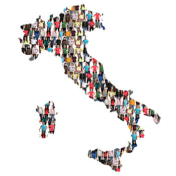 意大利,地图,人,群体,多元文化