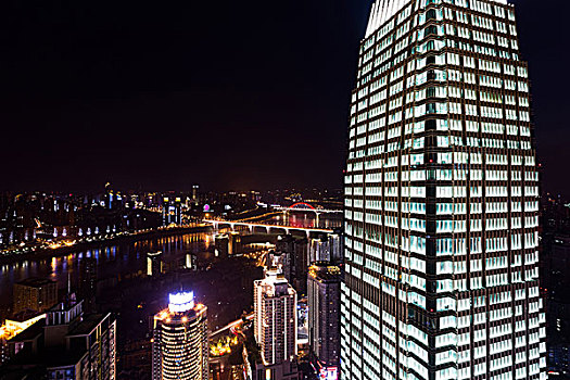 高,风景,摩天大楼,重庆,夜晚