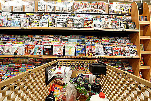 杂志,展示,购物,超市,美国