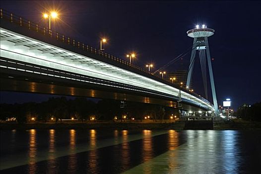 新桥,夜晚,布拉迪斯拉瓦,斯洛伐克
