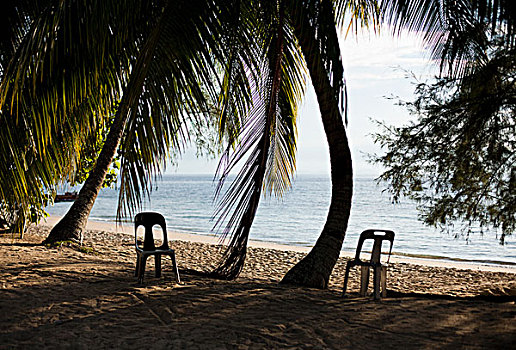 椅子,热带沙滩,岛屿,马来西亚
