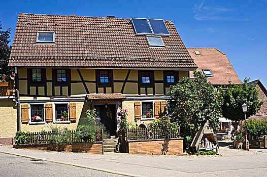 半木结构房屋,奥登瓦尔德,地区,巴登符腾堡,德国,欧洲