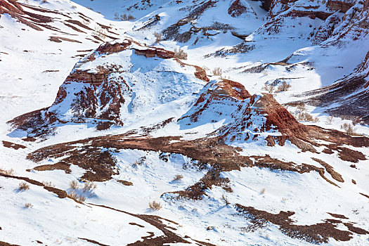 五彩湾雪景