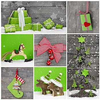 圣诞快乐,贺卡,圣诞节,装饰,红色,白色,绿色,彩色,木头