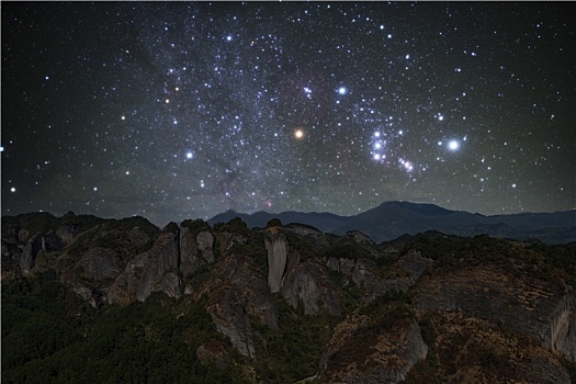 桂林丹霞地貌星空银河