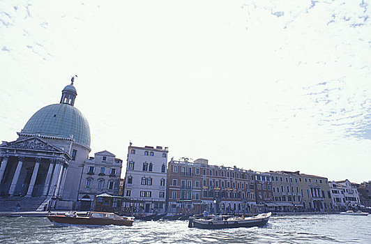 船,大运河,威尼斯,建筑,过去,中央火车站,意大利,威尼托